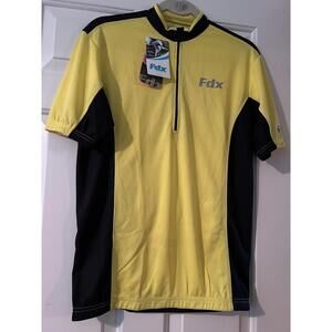 FDX Vertex Cycling Jersey Mens Small Yellow Short Sleeve Summer